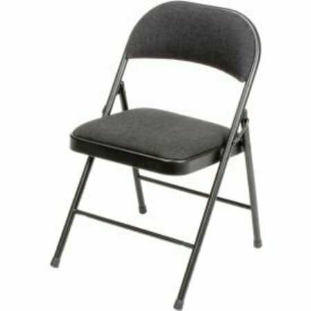 NATIONAL PUBLIC SEATING Interion Folding Chair, Fabric, Black INT-960